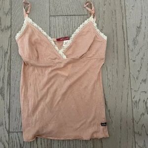 VINTAGE Hollister cotton lace tank Cami Tank Top Strappy New Y2K rare